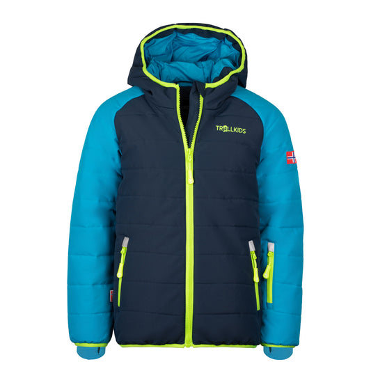 Παιδικό χειμωνιάτικο μπουφάν Trollkids Kids Hafjell Snow Jacket PRO με μπλε/μπλε κουκούλα (514-180)