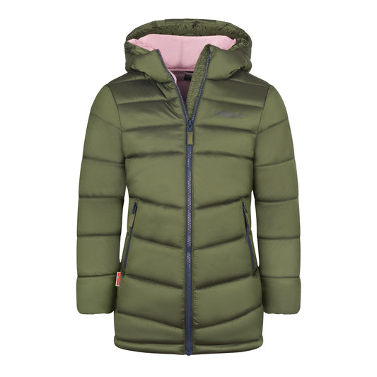 Παιδικό ζεστό μπουφάν Trollkids Girls Trondheim Coat με κουκούλα για το πράσινο κορίτσι (641-351)