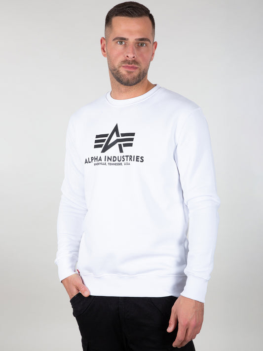 Ανδρική μπλούζα Alpha Industries Basic Sweater unσφραγισμένο αθλητικό λευκό λογότυπο (178302-09)