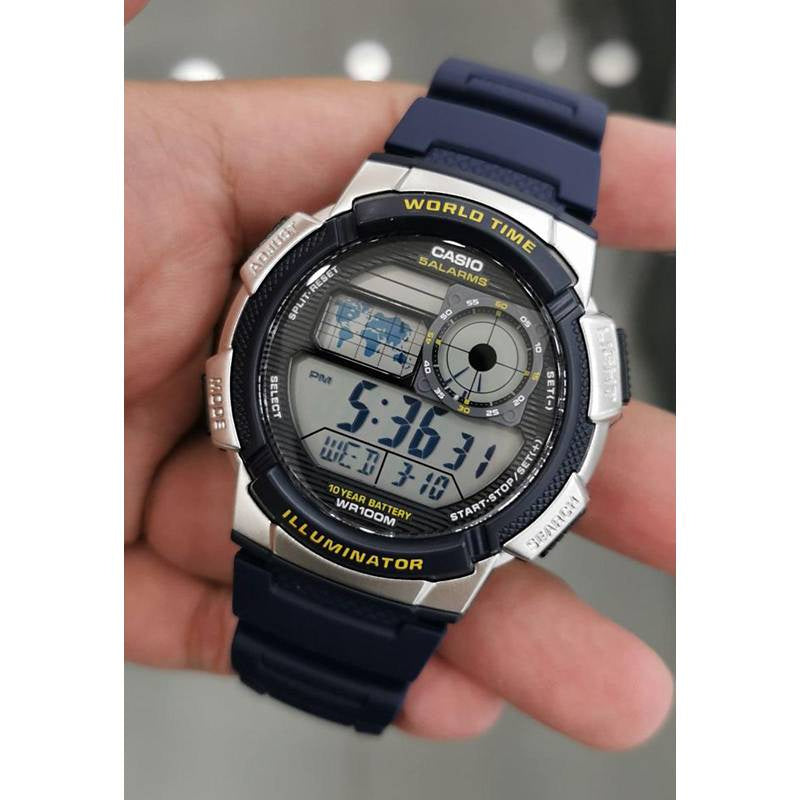 ΑΝΔΡΙΚΟ ΡΟΛΟΙ CASIO AE-1000W 2AV (zd073e) - ΠΑΓΚΟΣΜΙΑ ΩΡΑ + ΚΟΥΤΙ