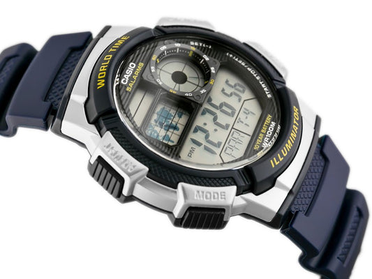 ΑΝΔΡΙΚΟ ΡΟΛΟΙ CASIO AE-1000W 2AV (zd073e) - ΠΑΓΚΟΣΜΙΑ ΩΡΑ + ΚΟΥΤΙ