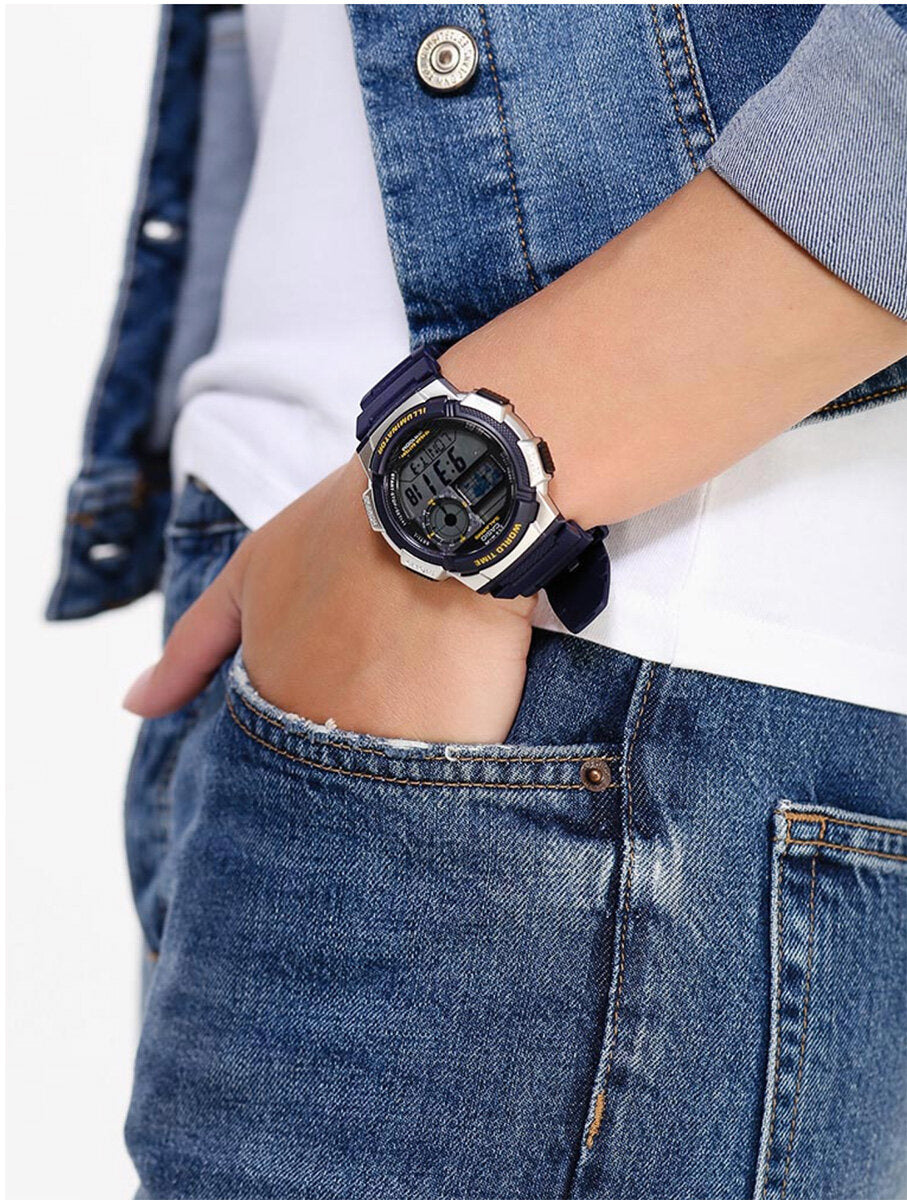 ΑΝΔΡΙΚΟ ΡΟΛΟΙ CASIO AE-1000W 2AV (zd073e) - ΠΑΓΚΟΣΜΙΑ ΩΡΑ + ΚΟΥΤΙ