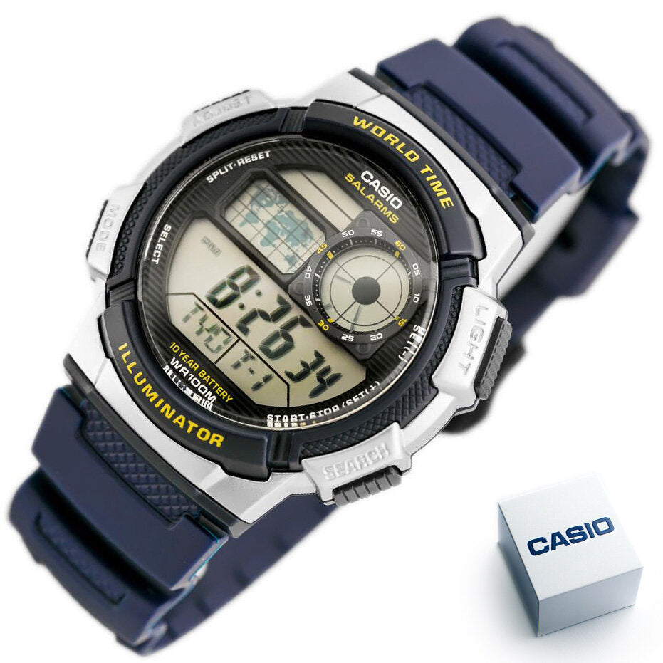 ΑΝΔΡΙΚΟ ΡΟΛΟΙ CASIO AE-1000W 2AV (zd073e) - ΠΑΓΚΟΣΜΙΑ ΩΡΑ + ΚΟΥΤΙ
