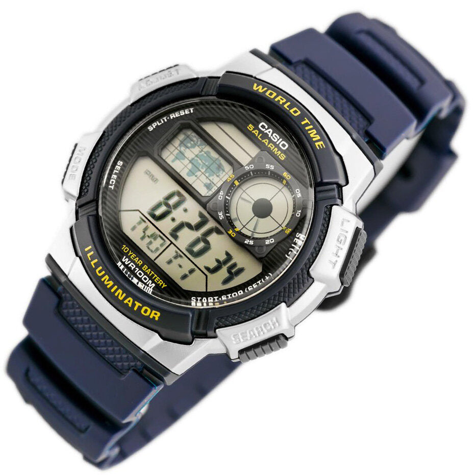 ΑΝΔΡΙΚΟ ΡΟΛΟΙ CASIO AE-1000W 2AV (zd073e) - ΠΑΓΚΟΣΜΙΑ ΩΡΑ + ΚΟΥΤΙ