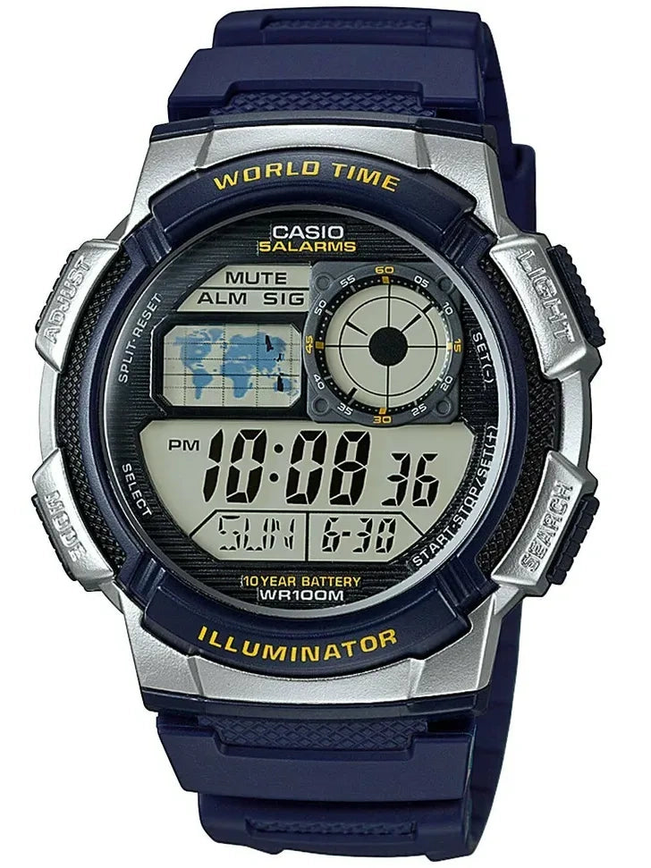 ΑΝΔΡΙΚΟ ΡΟΛΟΙ CASIO AE-1000W 2AV (zd073e) - ΠΑΓΚΟΣΜΙΑ ΩΡΑ + ΚΟΥΤΙ