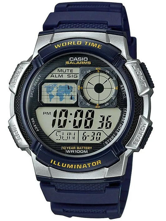 ΑΝΔΡΙΚΟ ΡΟΛΟΙ CASIO AE-1000W 2AV (zd073e) - ΠΑΓΚΟΣΜΙΑ ΩΡΑ + ΚΟΥΤΙ