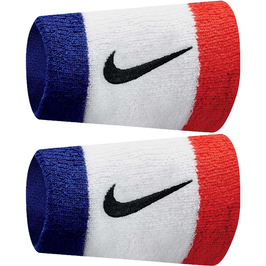 Βραχιόλια Nike φαρδιά Swoosh μπλε-λευκό-κόκκινο 2 τεμ..N0001586620
