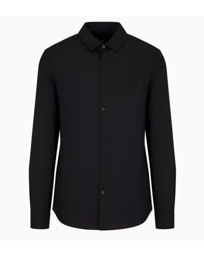 Ανδρικό πουκάμισο Armani Exchange με μαύρο γιακά (6DSC10-ZNXLZ-1200)