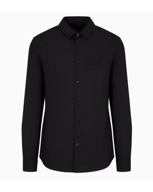 Ανδρικό πουκάμισο Armani Exchange με μαύρο γιακά (6DSC10-ZNXLZ-1200)