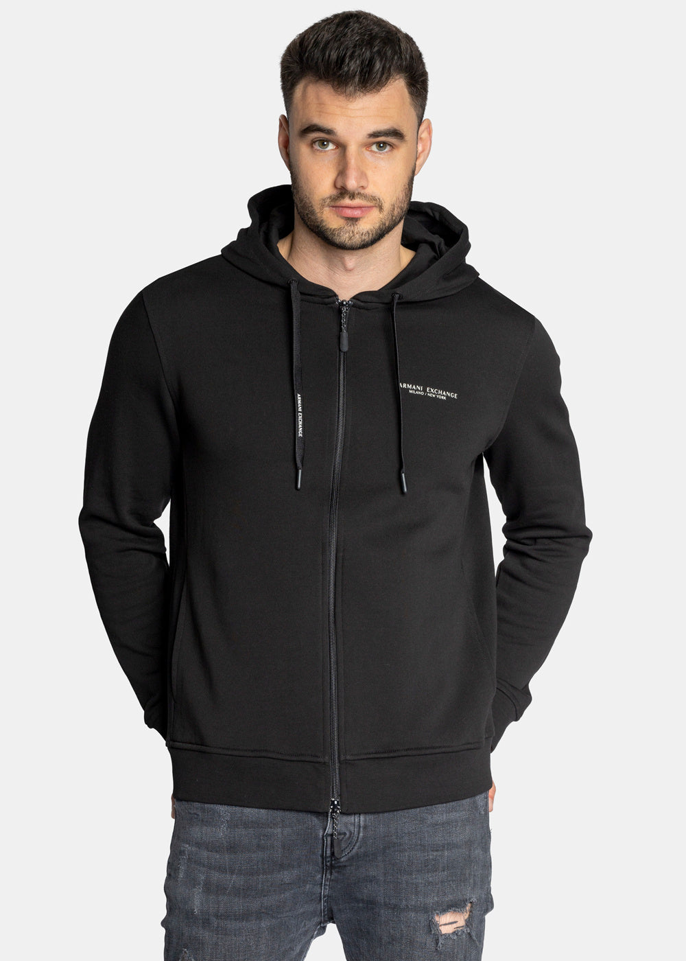 Ανδρική κουκούλα Armani Exchange σπορ μαύρο (8NZM95-ZJKRZ-1200)