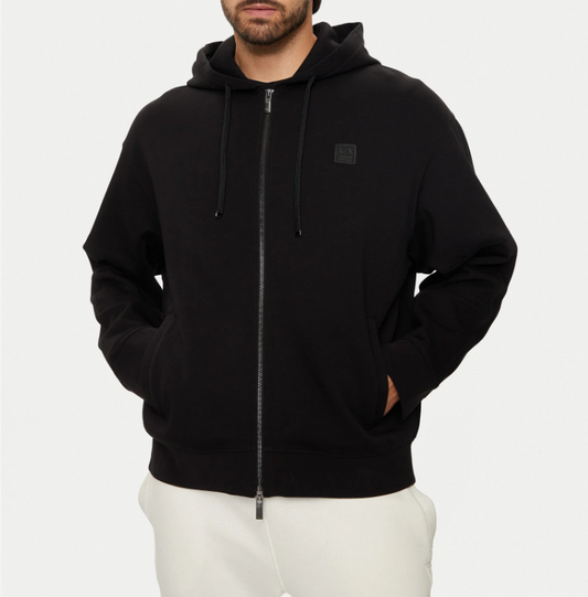 Ανδρική μπλούζα με κουκούλα Armani Exchange unzipped μαύρο (6DZMHD-ZJNPZ-1200)