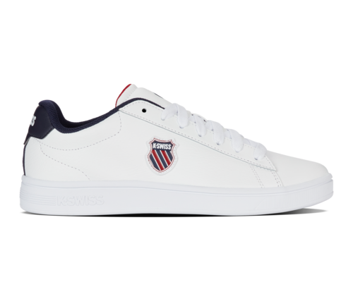Ανδρικά Σνίκερς K-Swiss Court SHIELD II WHITE/PEACOAT/SAMBA RED-M (04412-983-M)