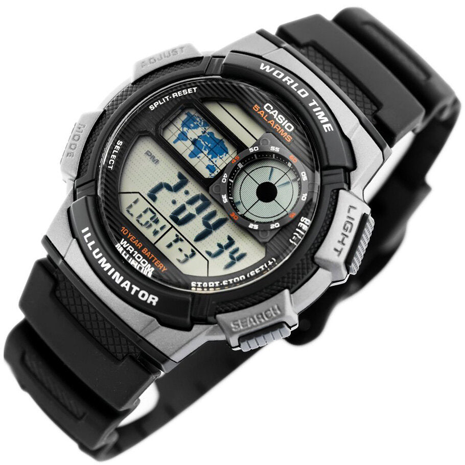 ΑΝΔΡΙΚΟ ΡΟΛΟΙ CASIO AE-1000W 1BVDF (zd073g) - ΠΑΓΚΟΣΜΙΑ ΩΡΑ + ΚΟΥΤΙ