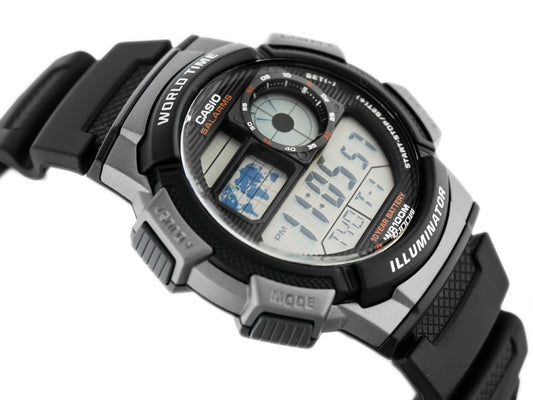 ΑΝΔΡΙΚΟ ΡΟΛΟΙ CASIO AE-1000W 1BVDF (zd073g) - ΠΑΓΚΟΣΜΙΑ ΩΡΑ + ΚΟΥΤΙ