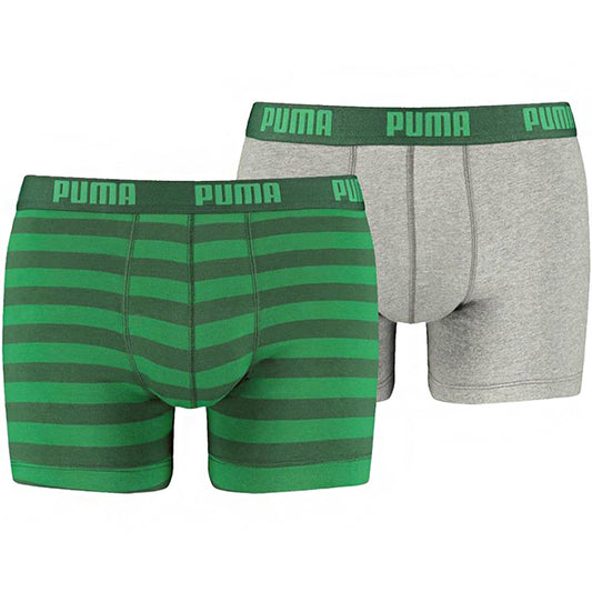 Ανδρικό μποξεράκι Puma Stripe 1515 Boxer 2P πράσινο γκρι 591015001 327