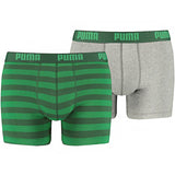 Ανδρικό μποξεράκι Puma Stripe 1515 Boxer 2P πράσινο γκρι 591015001 327