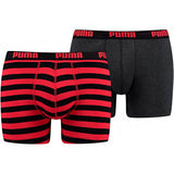 Ανδρικό μποξεράκι Puma Stripe 1515 Boxer 2P κόκκινο μαύρο 907433 05/591015001 786
