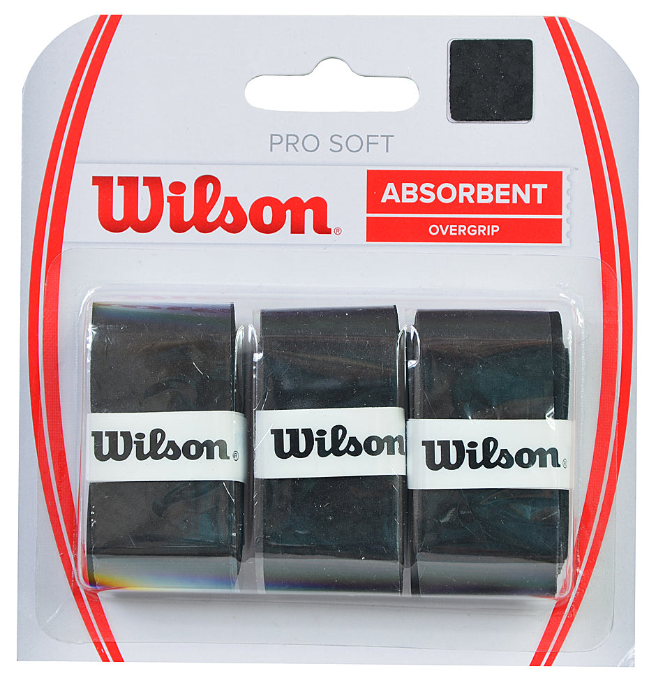Wilson Pro Soft Absorbent Overgrip Μαύρο 3τμχ WRZ4040