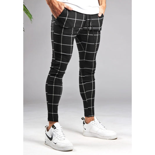 chino παντελόνι latticeblack 7337