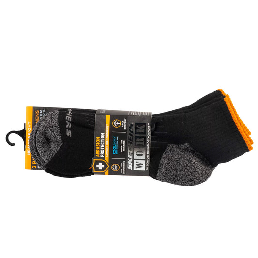 Skechers 3pk Ανδρικές κάλτσες εργασίας Qtr S115423-BLK