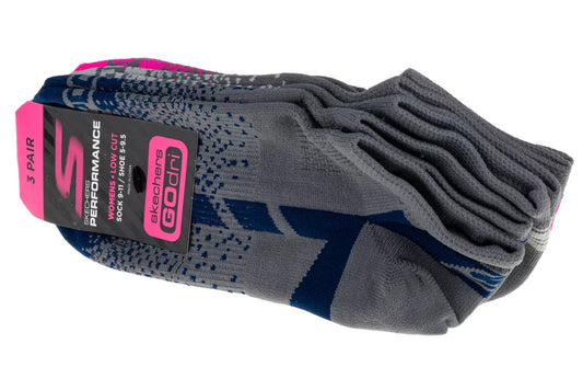 Skechers 3pk Γυναικεία Non Terry Low Cut S106751-DKGY