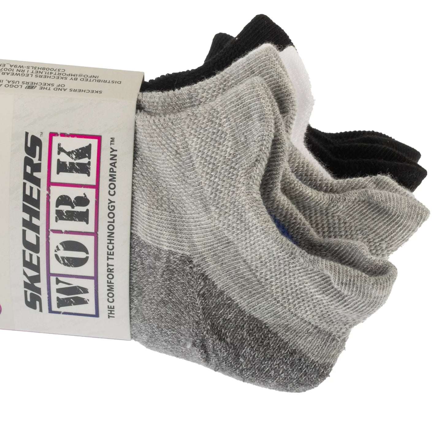 Skechers 3pk Work Lowcut Womens Socks S119052-GRBK