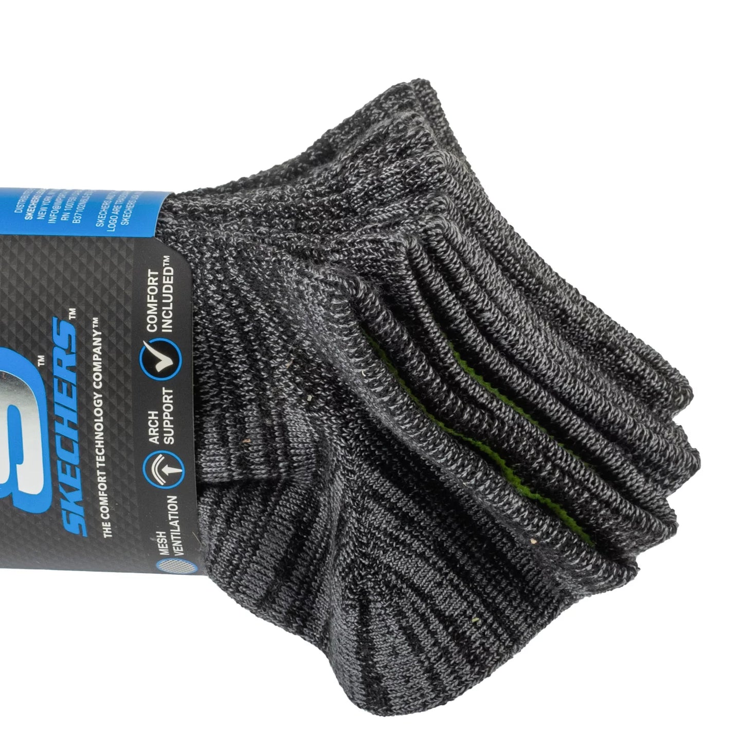Skechers 6pk Boys No Terry Socks S112222-BLK