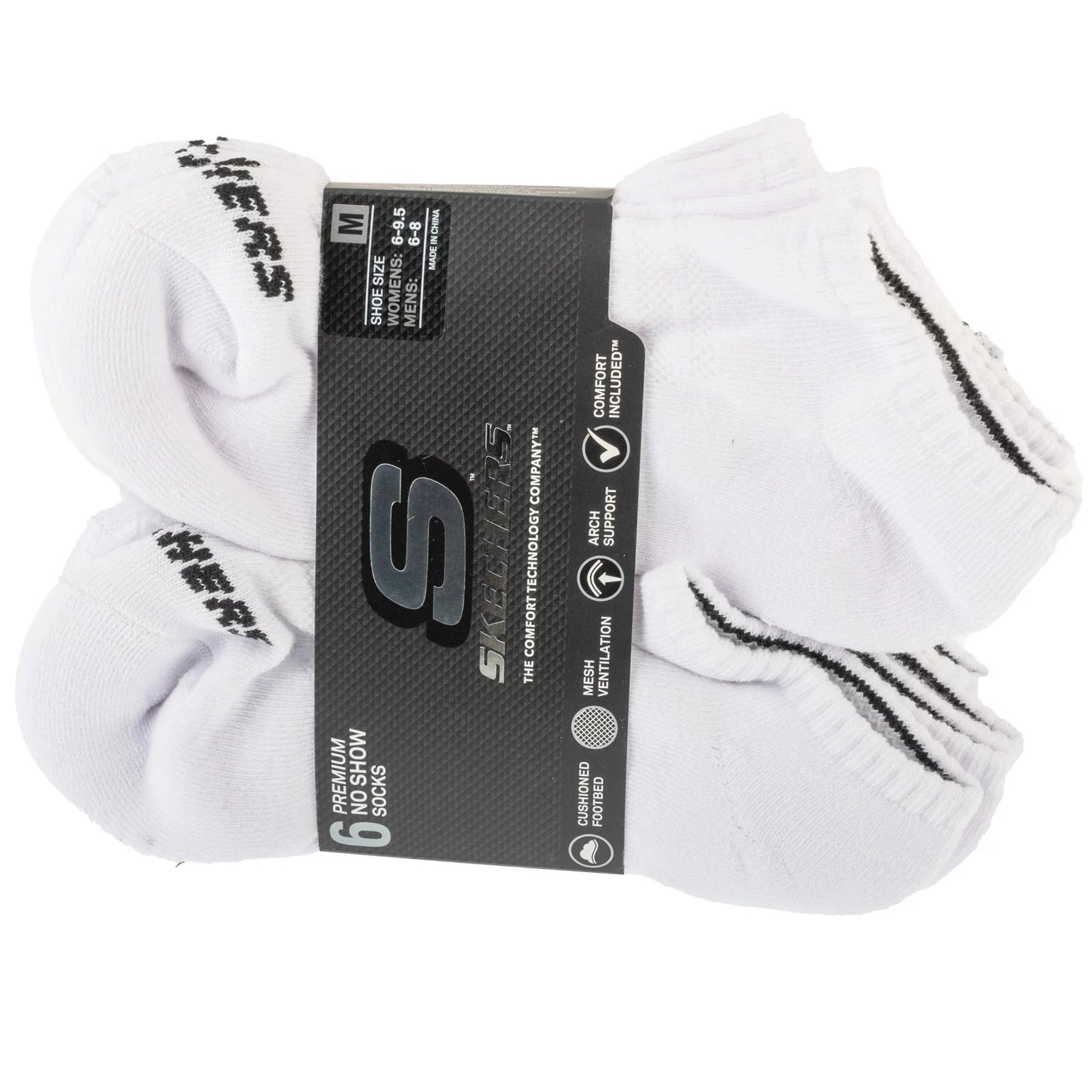 Skechers 6pk Core Lowcut Md Socks S118209-WHT