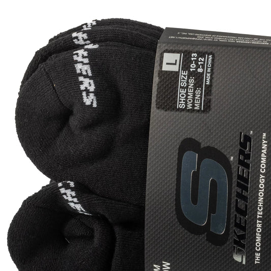 Skechers 6pk Unisex 1/2 Terry Crew Socks S118210-BLK