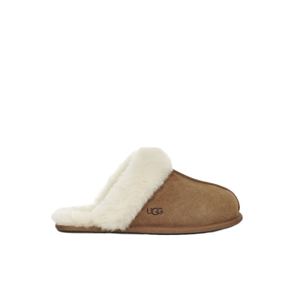 Ugg Australia W Scuffette II Χειμερινές Γυναικείες Παντόφλες με γούνα Chestnut 1106872-CHE