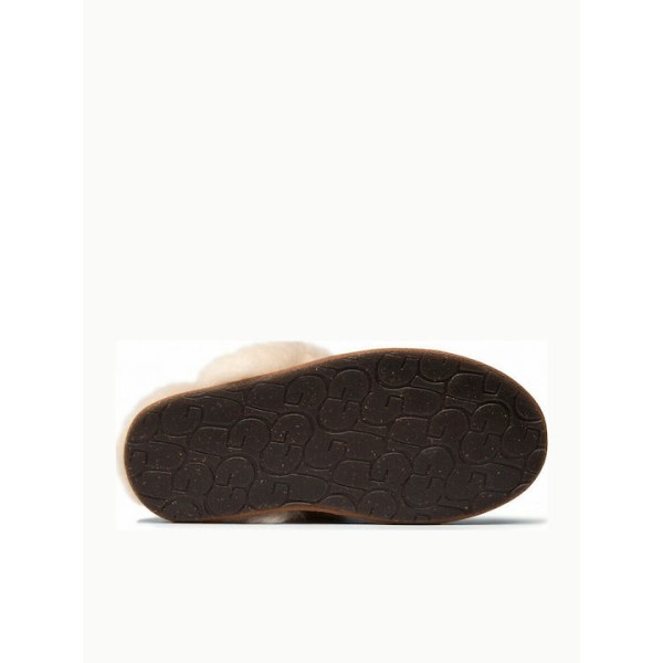 Ugg Australia W Scuffette II Χειμερινές Γυναικείες Παντόφλες με γούνα Chestnut 1106872-CHE