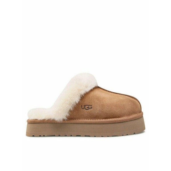 Ugg Australia Disquette Χειμερινές Γυναικείες Παντόφλες με γούνα σε Καφέ Χρώμα 1122550-CHE