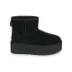 Ugg Australia Classic Mini Platform Suede Γυναικεία Μποτάκια Αστραγάλου με Γούνα Μαύρα 1134991-BLK