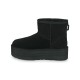 Ugg Australia Classic Mini Platform Suede Γυναικεία Μποτάκια Αστραγάλου με Γούνα Μαύρα 1134991-BLK