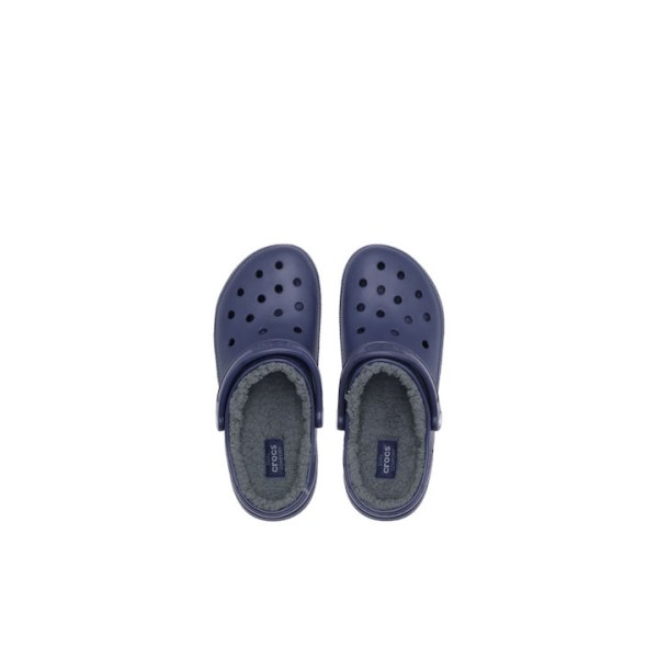 Crocs Classic Fuzz Lined Κλειστές Χειμερινές Ανδρικές Παντόφλες με Γούνα Μπλε 203591-459