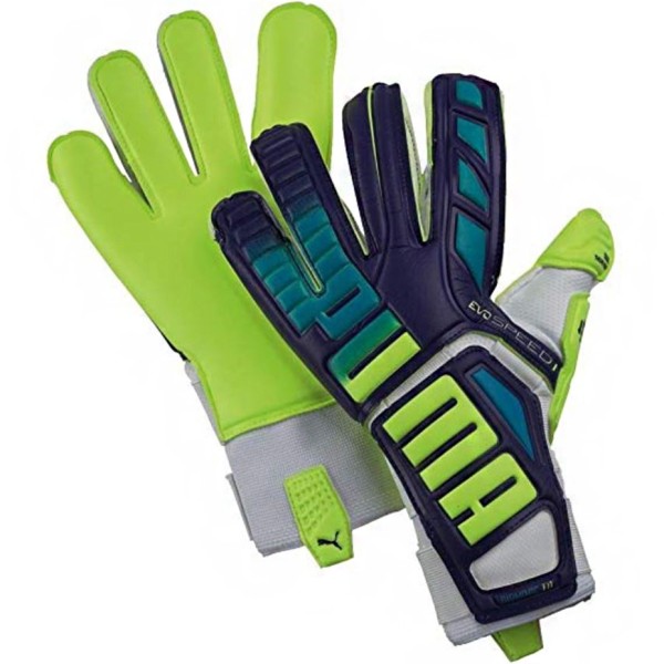 Puma Evo Speed 1.3 Prism goalkeeper gloves purple and yellow 041015 01