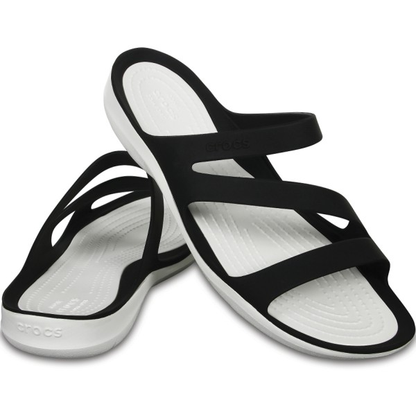 Women's flip-flops Crocs Swiftwater Sandal W black and white 203998 066