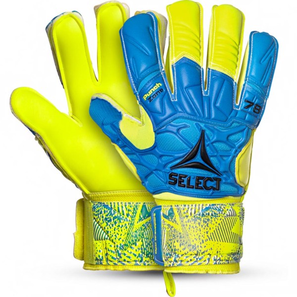 Select 78 Protection Flat Cut goalkeeper gloves 2019 blue yellow