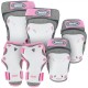 Roces Ventilated JR white and pink 3 Pack skate protectors 301352 03