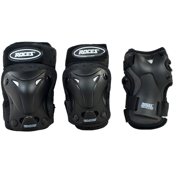 Roces Ventilated JR skate protectors black 3pack 301352 01