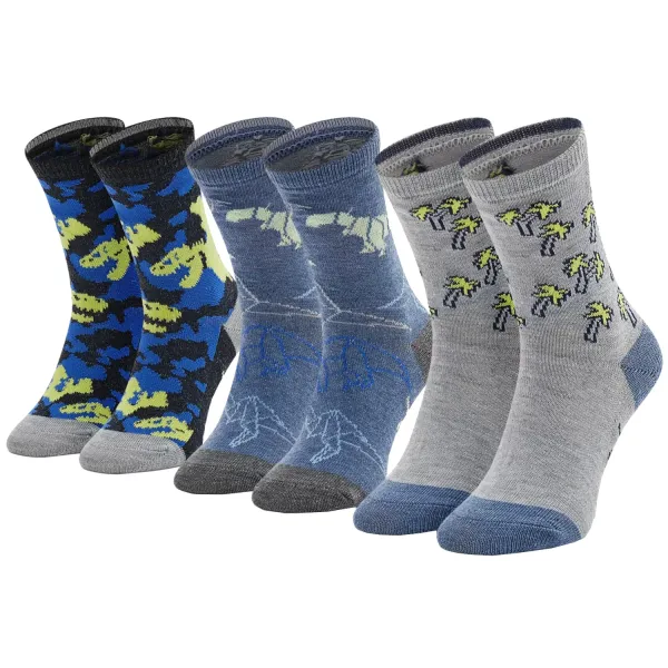 Skechers 3PPK Boys Casual Glow In The Dark Socks SK41078-9303