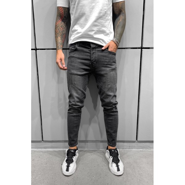 Jean Βlack Island 6374 Ανθρακί Slim fit