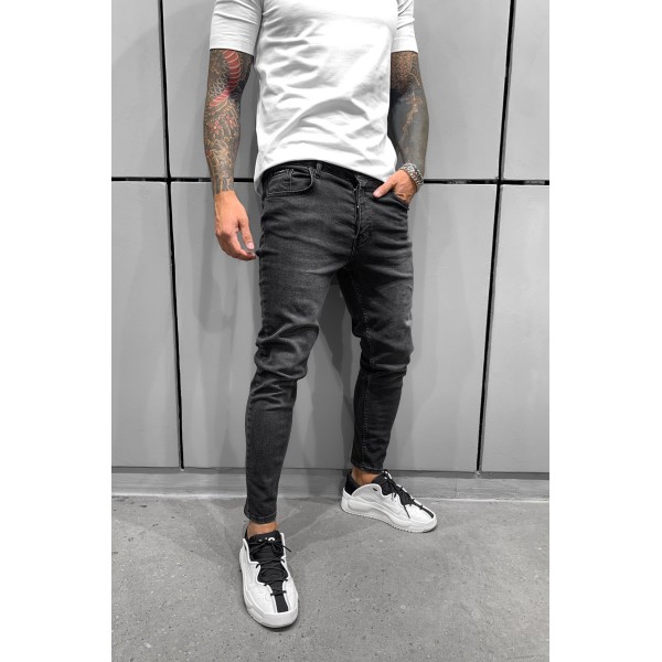 Jean Βlack Island 6374 Ανθρακί Slim fit