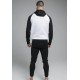 SikSilk Overhead Retro Sports Hoodie - White & Black