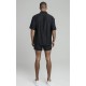 SikSilk Repeat Print Resort Shirt - Black